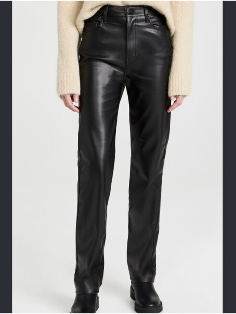 PISTOLA black vegan leather straight leg pants sz 24